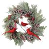 Cardinal Christmas Wreath with Berry and Pinecones [Red]