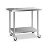 Cefito 1219x610mm Stainless Steel Kitchen Bench with Wheels 430