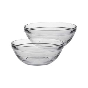 Duralex Lys Glass Nesting Mixing Bowls - 14cm - Pack Of 6