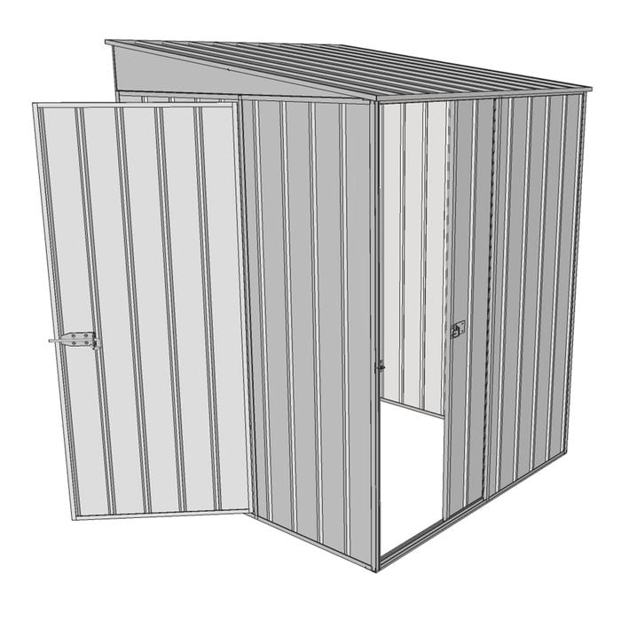 Build-a-Shed 1.5 x 1.5 x 2m Single Hinged Side Door Skillion Shed - Zinc