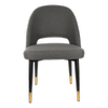 Durafurn 450mm High Anthracite Fabric Semifreddo Chair with Black Metal Legs