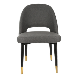 Durafurn 450mm High Anthracite Fabric Semifreddo Chair with Black Metal Legs