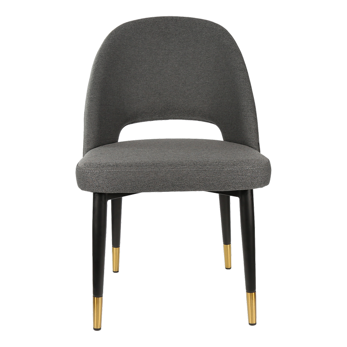 Durafurn 450mm High Anthracite Fabric Semifreddo Chair with Black Metal Legs