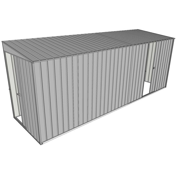 Build-a-Shed 1.5 x 5.2 x 2m Single Sliding Side Door Skillion Shed - Zinc