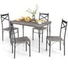 Costway 5pcs Dining Table Set Modern Rectangular Dining Table & 4 Dining Chairs Set Kitchen Furniture Set Grey