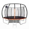 Mazam 14FT Kids Trampoline Safety Enclosure Net Basketball Set Ladder Round