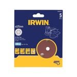 IRWIN 125mm 180G 8 Holes Quick Fit Random Orbital Sanding Discs - 5 Pack