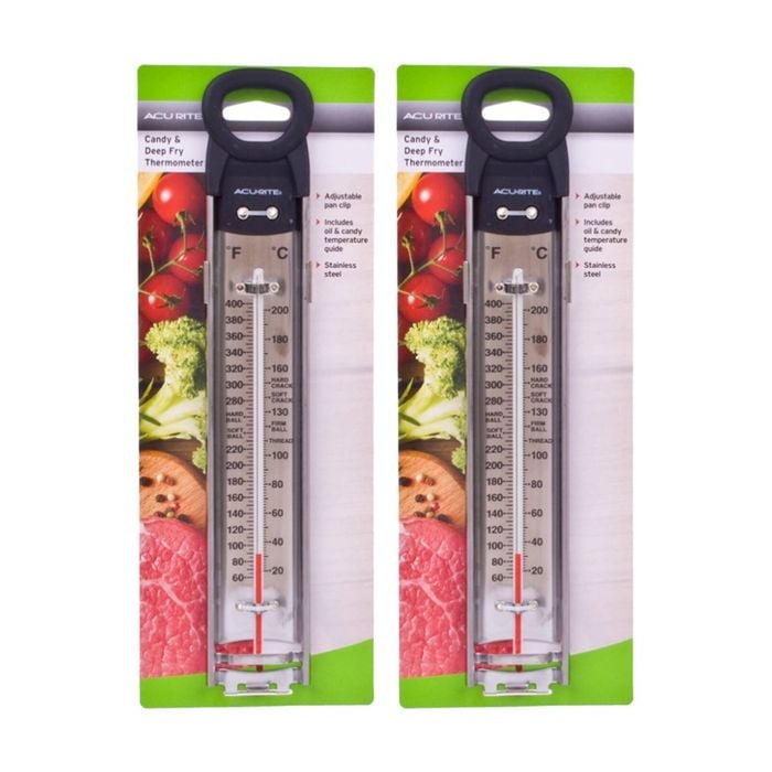 2pk Acurite Stainless Steel Candy & Deep Fry Thermometer W/ Adjustable Clip