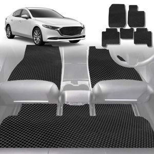 6D Diamond Car Floor Mats for Mazda 3 2019-Current-Full Set-Black-Outback GT