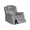 1 Seater Finest Grey Fabric Recliner Sofa Sturdy Construction Metal Mechanism