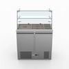 Fed-x Two Door Salad Prep Fridge With Square Glass Top  - Salad Bar Fridges (xs900gc)