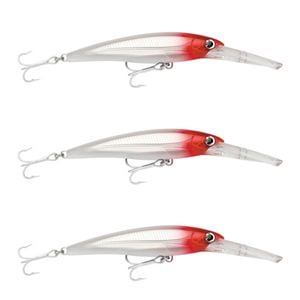 3x Rapala 11cm X Rap Magnum 10 Deep Diving Trolling Lures - Red Head