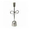 SS Collective Small Bow Candlestick Nickel Candle Holder Silver 31x8cm