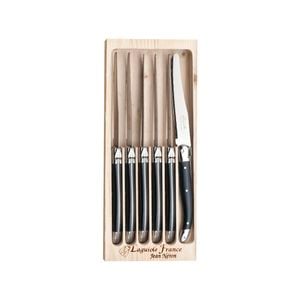 Laguiole Jean Neron 6pc. Round Table Knife Set - Black