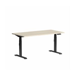 Olg Klass Black Frame Nordic Maple Top Scallop Height Adjustable Desk L1800mm X W750mm
