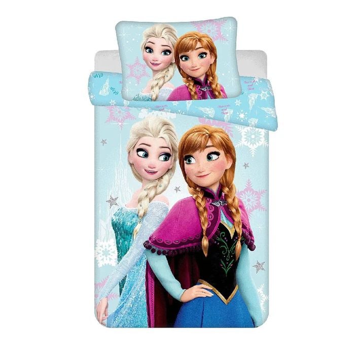 Disney Frozen Blue Kids Cotton Quilt Cover Set For Toddler Bed
