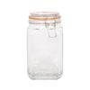 Argon Tableware Square Glass Jar with Clip-Top Lid - 1.25L