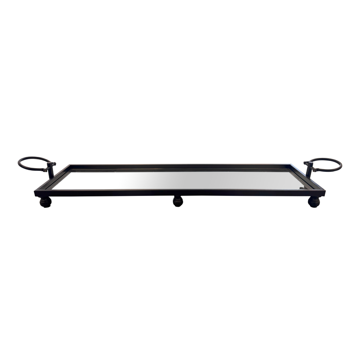 Elegant Collections Black Eliza Large Rectangle Tray