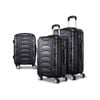 Wanderlite 3pc Luggage Trolley Travel Suitcase Set TSA Hard Case Lightweight Black