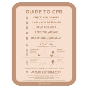 Stylish Pool CPR Sign Beige & Cream Slim