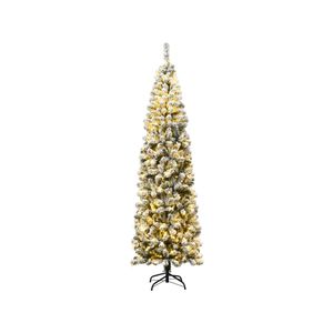 Costway Snow Flocked Prelit Christmas Tree 2.27M Artificial Xmas Full Tree 350LEDs
