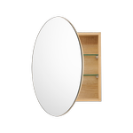 CIBO 600mm Coast Veneer Circle Mirror Cabinet