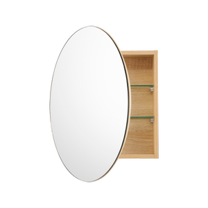 CIBO 600mm Coast Veneer Circle Mirror Cabinet