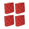 4pk Cdsi Essential Box Cushion Solid Recycled Cotton Polyester Red 40x40x8cm