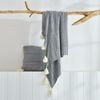 CottonMore 100% Cotton Tassel Knitted Blanket 130x180cm Sofa Bed Home Decor Throw Rug - Black