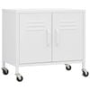 vidaXL Storage Cabinet White Steel Cupboard Bookcase Display Cabinet Sideboard
