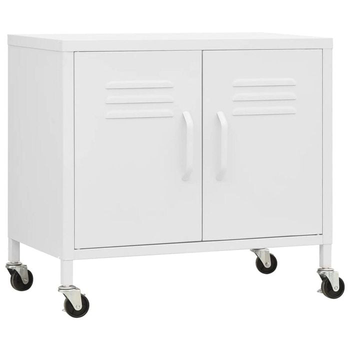vidaXL Storage Cabinet White Steel Cupboard Bookcase Display Cabinet Sideboard