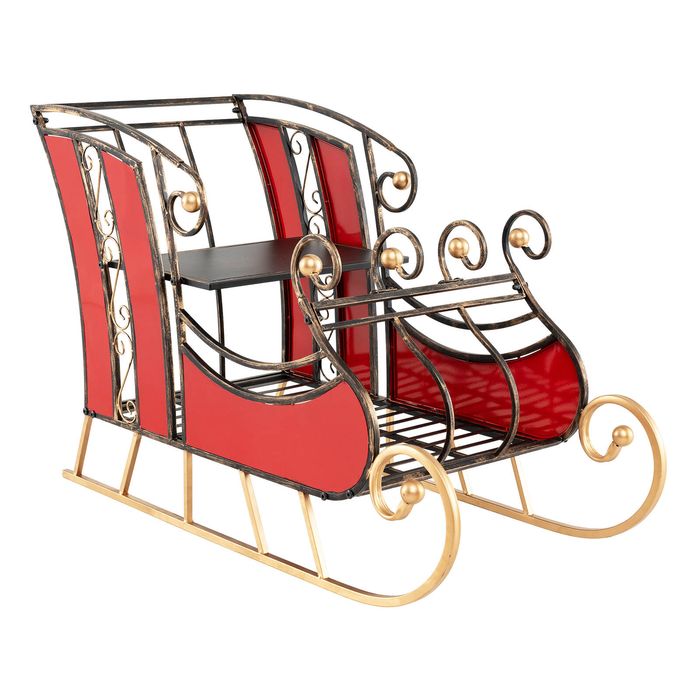 Costway Metal Frame Sleigh Ornament Iron Crafts Christmas Decoration