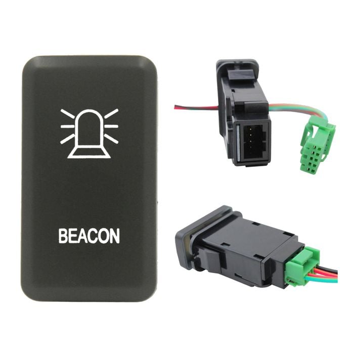 Switch Boss Green LED Push Switch fits Toyota Hilux (2005-2015) 120 Series (2003-2009) - Beacon