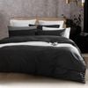 CottonMore 100% Cotton 650TC Sateen Black Quilt Cover Set - King