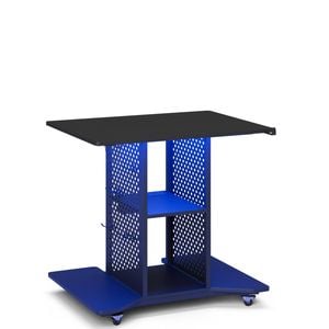 Ufurniture Movable Gaming Desk with LED Lights & Power Outlet 80cm Compact Computer Desk with Pegboard Storage Shelves