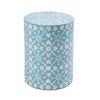 Belle Adina Plyboard Bone Inlay Side Table 35x45cm - Aqua