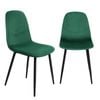 Levede Set Of 2 Velvet Padded  Dining Chairs - Green