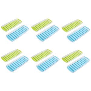 6x 2pc Appetito Easy Release 10 Cube Stick Ice Tray Blue/Lime
