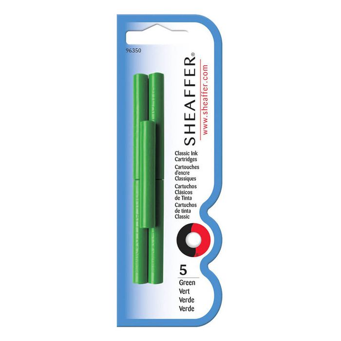 Skrip Fountain Pen Ink Cartridges (5 Per Card) (Green)