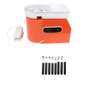Provecta 1200w 25cm Electric Pottery Wheel Machine With Lcd & Foot Pedal – Orange