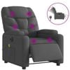 vidaXL Electric Massage Recliner Chair Armchair Single Sofa Dark Grey Fabric