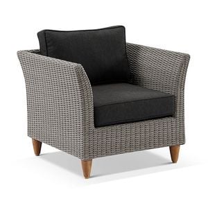 Carolina Outdoor Wicker And Teak Arm Chair - Harper
