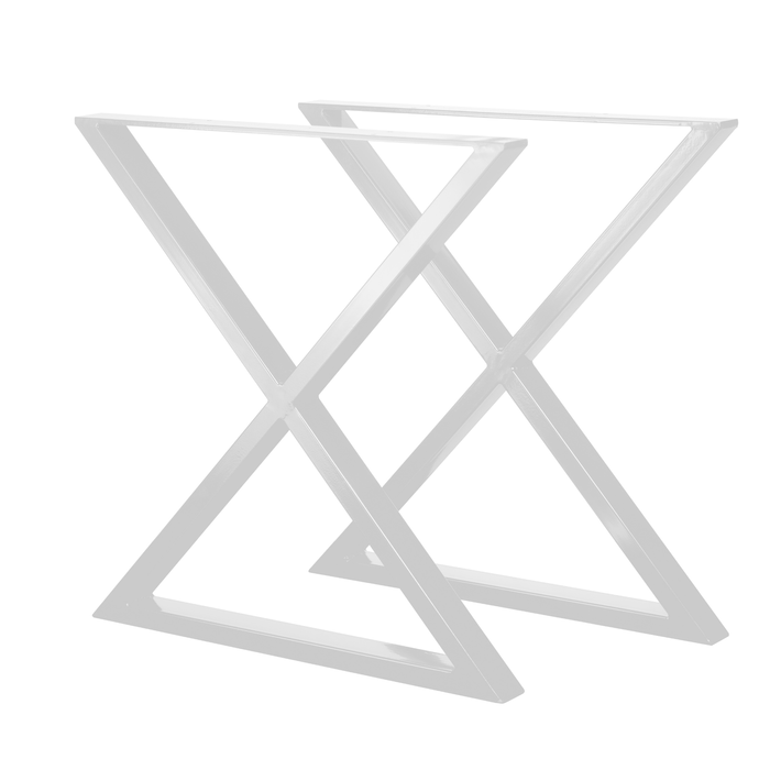Rapid 700 x 732 x 50mm White Steel Tube San Pedro Table Leg