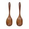 Anygleam 2pcs Brown Wooden Spoon Ladle – Kitchen Tableware