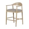 1825 Interiors Lux Breakfast Stool Natural Wood Furniture Seat Taupe Cushion