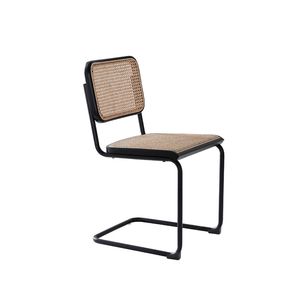 benssur REED Set of 2 Black Steel Rattan Dining Chairs