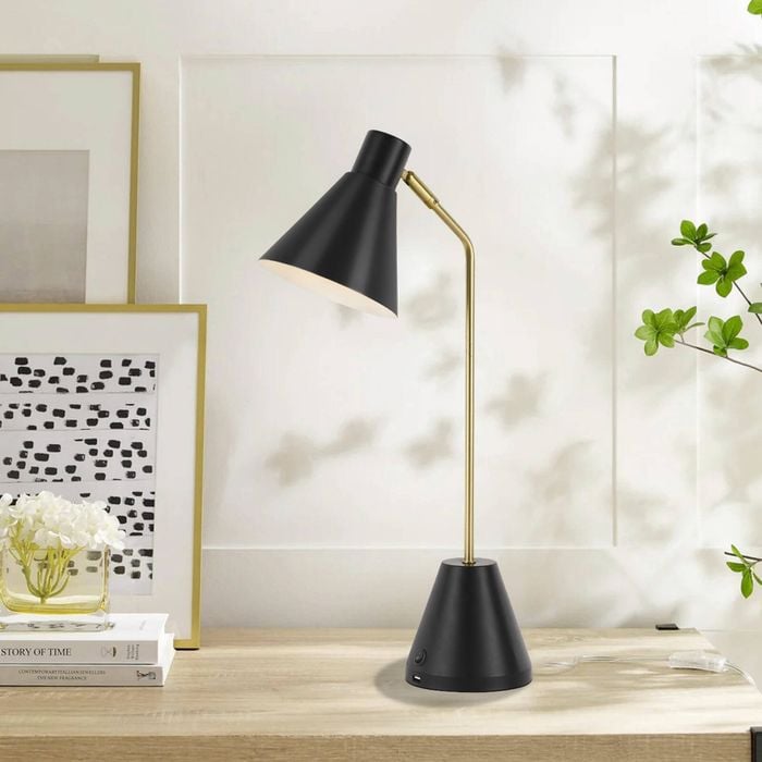 Telbix Black Ambia Table Lamp With Usb