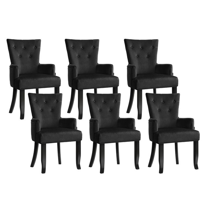 6x Dining Chairs Black