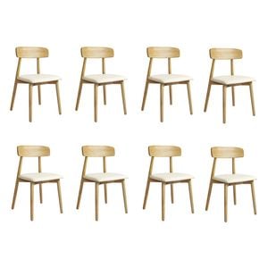 Levede 8pc Solid Wood Dining Chairs - Natrual