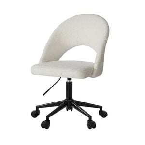 Oikiture High Back Hollow Armless Home Office Chair Boucle